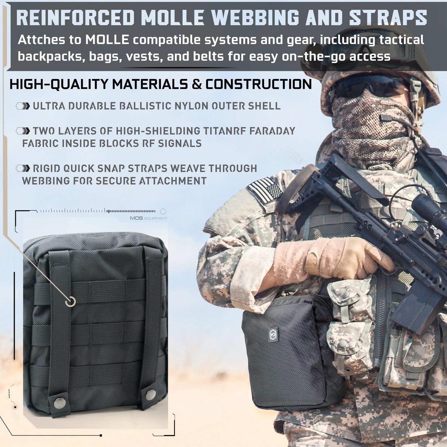 Mission Darkness™ Dry Shield MOLLE Faraday Pouch – MOS Equipment