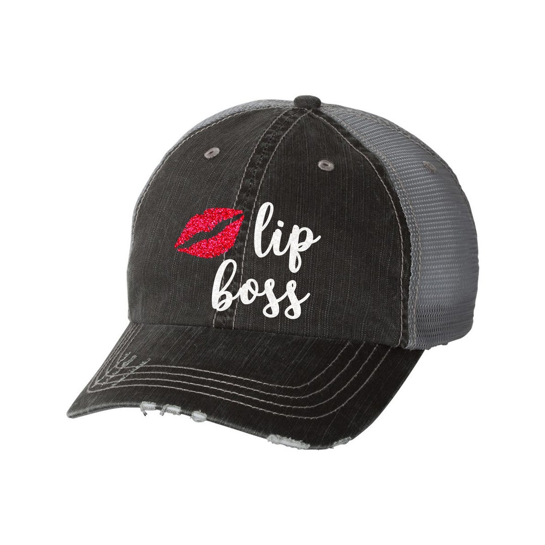 Lip Boss Distressed Glitter Ladies Trucker Baseball Hat - Etsy