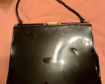 Mod Roeder of London Black Patent Leather Shoulder Bag