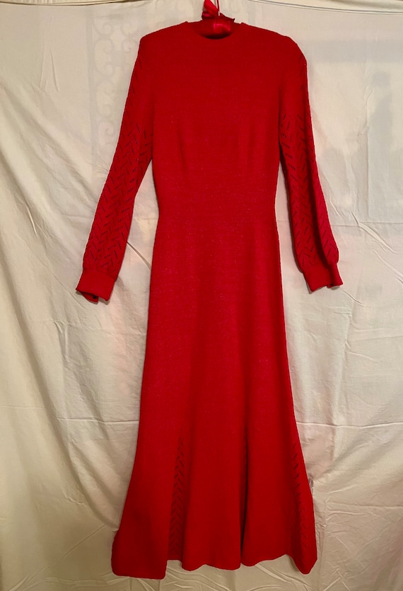 Red Knit Maxi Dress