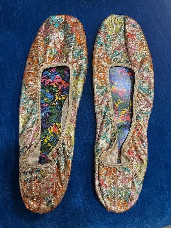 60s Multicolored Metallic Slippers