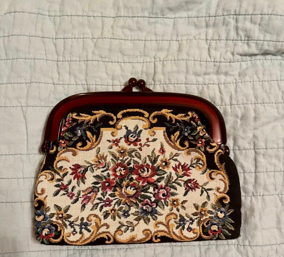 Vintage Tapestry Clutch Change Purse - image 1