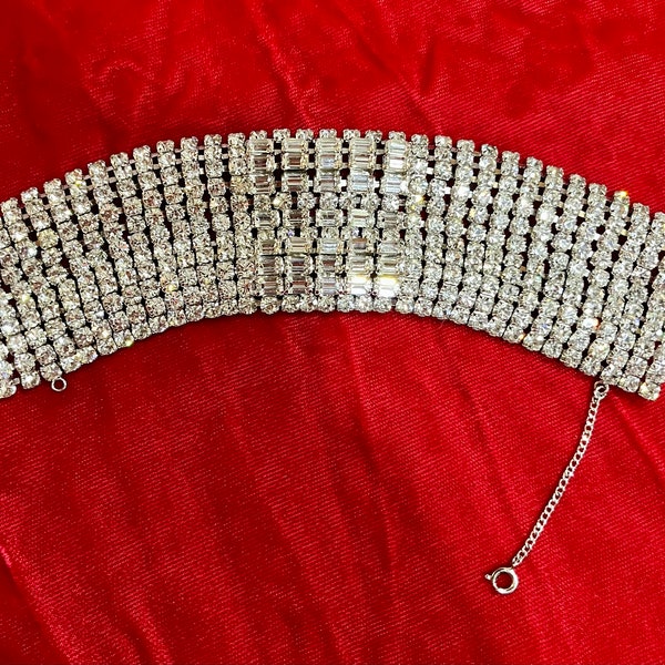 Vintage 11 Row Rhinestone Bracelet