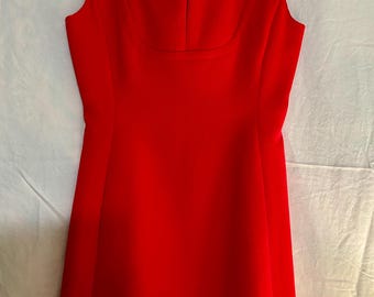 Vestido tubo vintage de lana rojo lápiz labial de los años 60