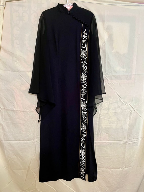 Vintage 70s Alfred Shaheen Asian Style Maxi Dress - image 2