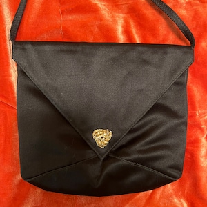 Vintage Satin Jeweled Evening Bag