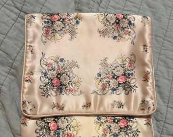 Vintage Silk Lingerie Bag with Floral Design