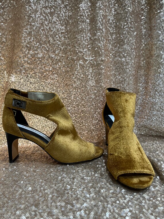 Matt Bernson Gold Lyra Velvet Shooties Etsy UK