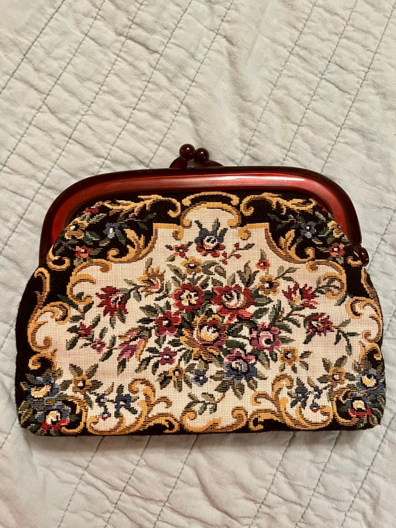 Vintage Tapestry Clutch Change Purse - image 4