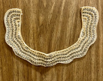 Vintage 1950s Japan Faux Pearl and Beaded Collar