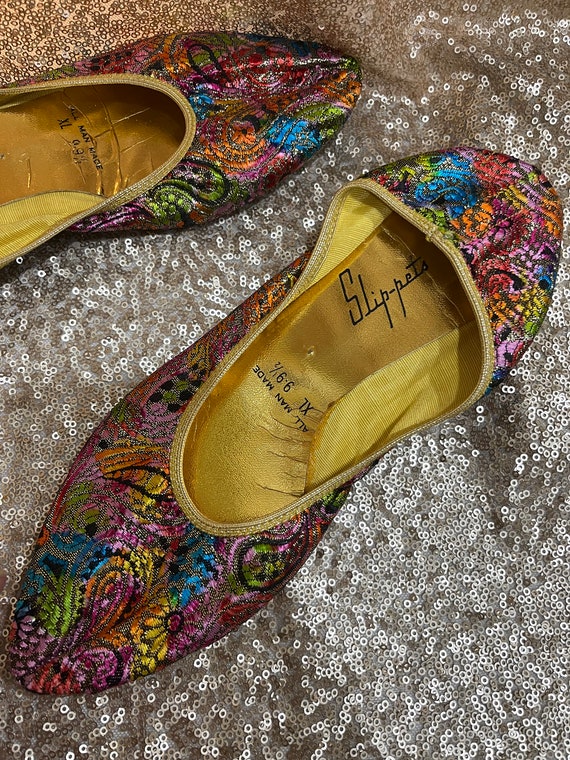 60s Multicolor Metallic Slippers