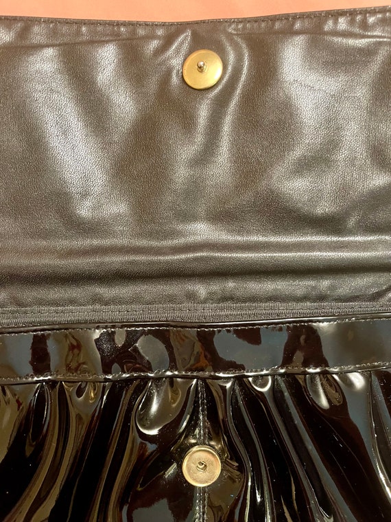 Vintage 70s Charisma Black Patent Leather Envelop… - image 8