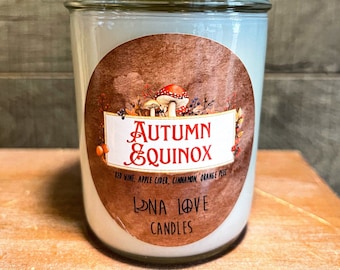 100% Soy Candle Autumn Equinox Witchy Seasonal Scented Candle 8 oz