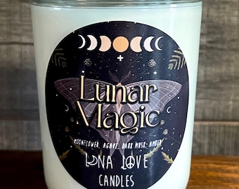 100% Soy Lunar Magic Witchy Scented Candle 8 oz