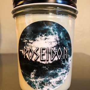 100% Soy Poseidon Inspired Scented Candle 8 oz