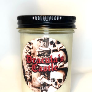 100% Soy Dracula’s Castle Horror Halloween Gothique Bougie Parfumée 8 oz