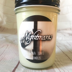 100% Soy 8oz Candle Nightmares Inspired Scented Candle