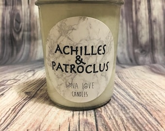 8 oz 100% Soy Achilles and Patroclus Inspired Scented Candle