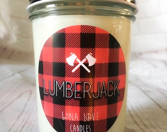 100% Soy 8oz Lumberjack Inspired Scented Candle