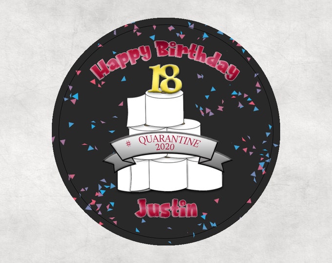 2020 Quarantine Party Labels Gift Tags Personalized Funny Birthday Party Favor Stickers