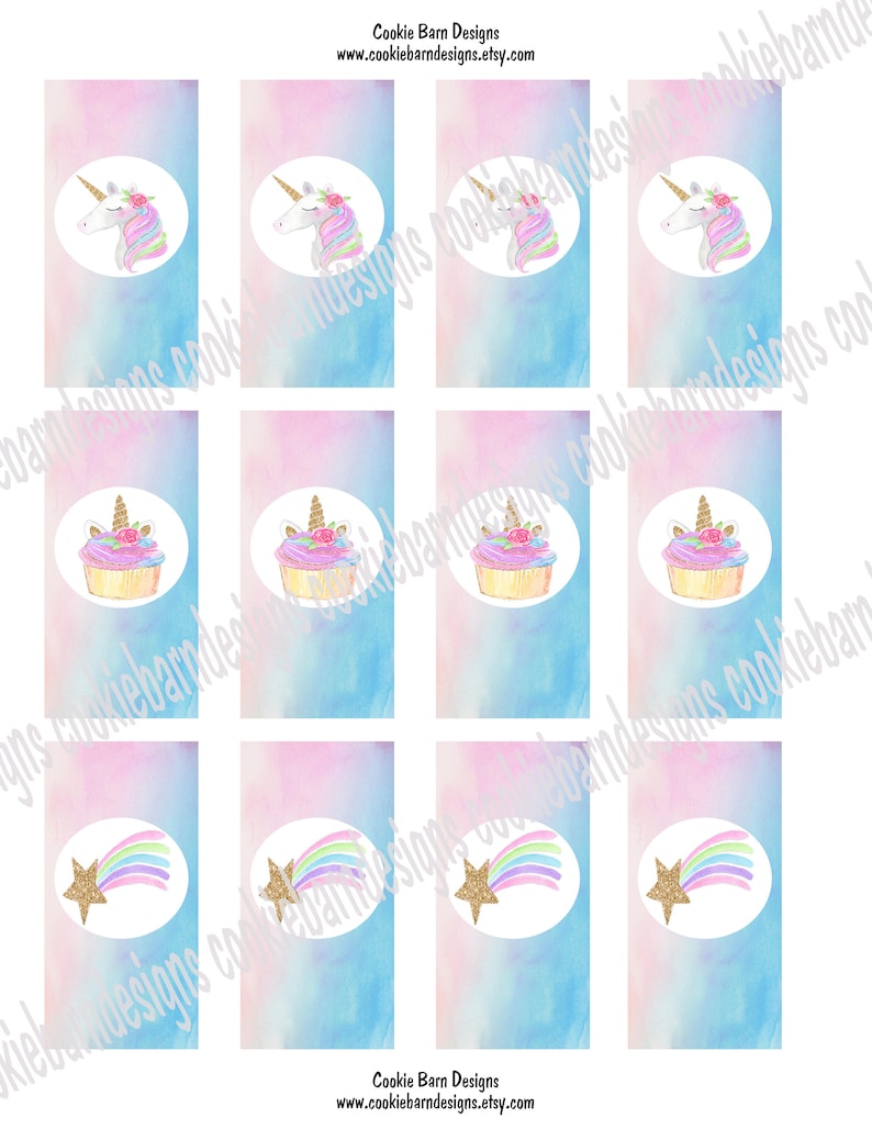 12 Printable Unicorn Birthday Party Mini Candy Bar Wrappers - Etsy
