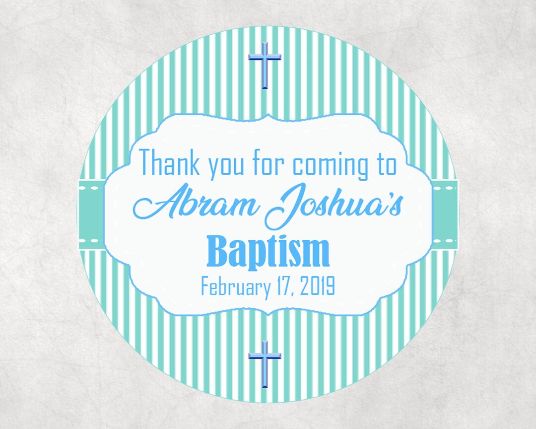 Personalized Baby Boy Baptism Favor Stickers, Christening, First ...