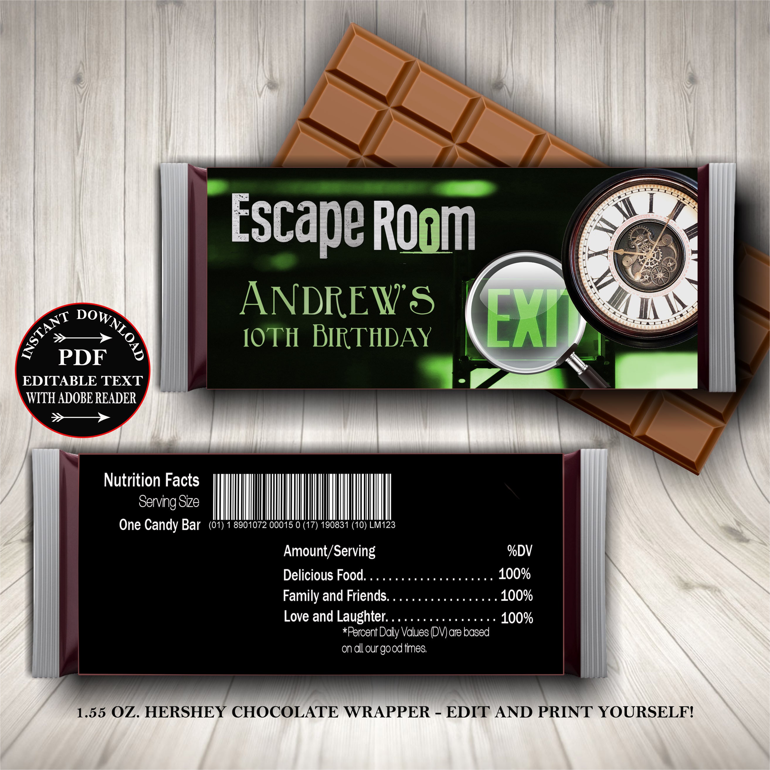 Escape Room Chocolate Bar Wrappers Mystery Party Favor Label Etsy Canada