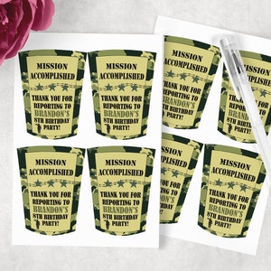 Camo Birthday Party Favors, Capri Sun Labels, Custom Army Camouflage Labels image 2