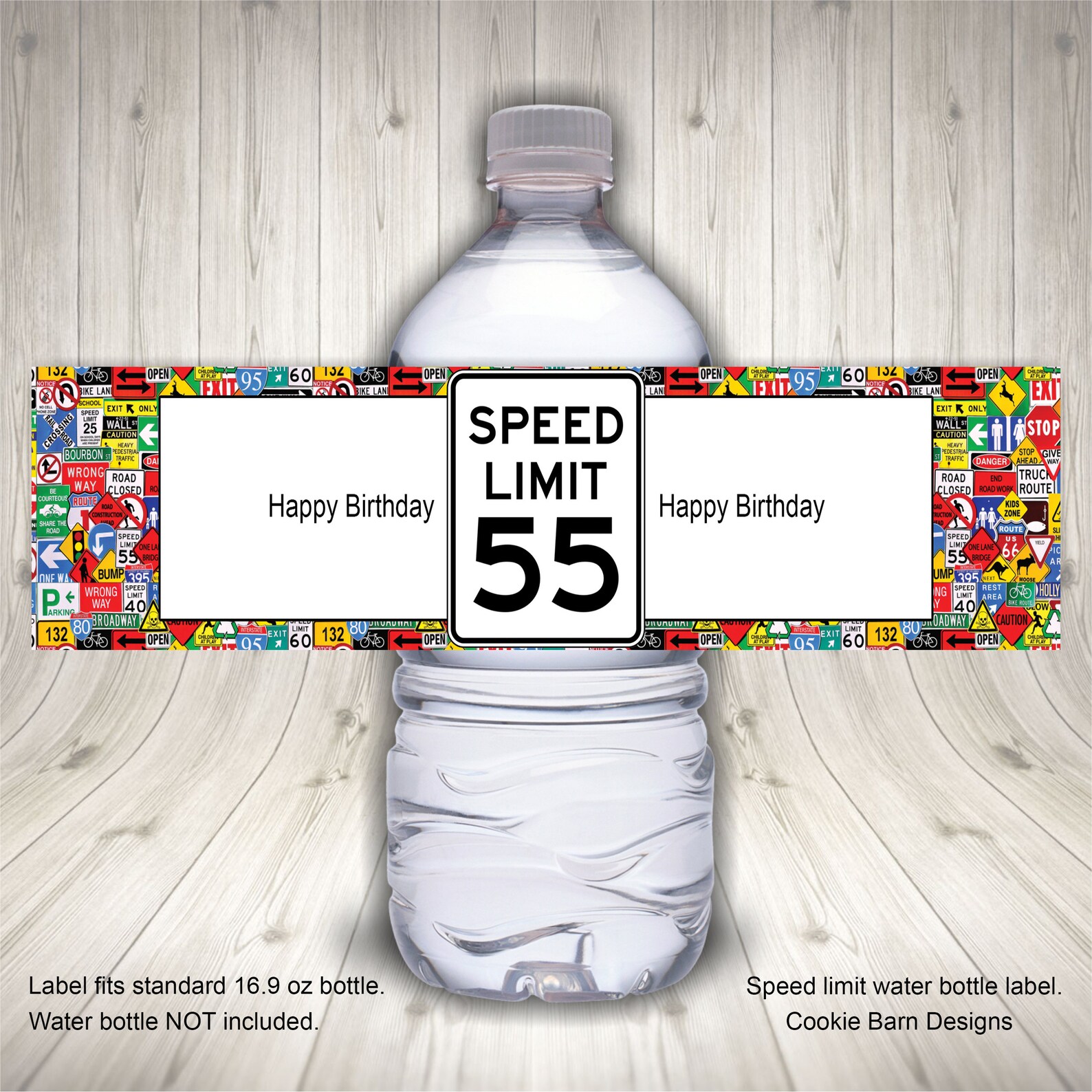 Golden Birthday Water Bottle Labels - Printable Golden Anniversary
