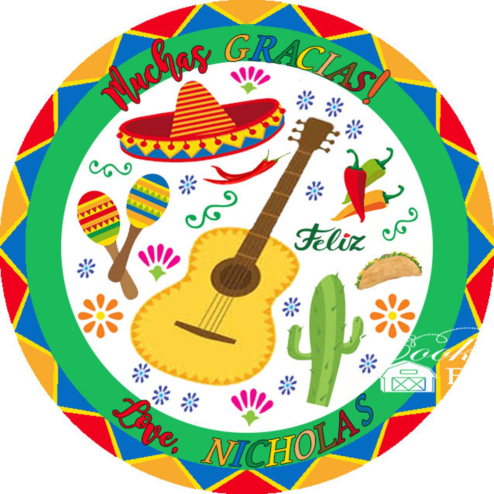 Fiesta Stickers Fiesta Birthday Party Favors Cactus Etsy