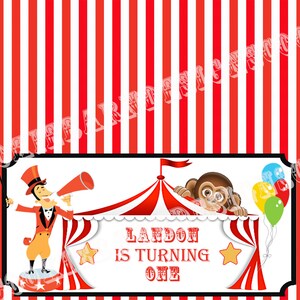 Personalized Circus Favor Treat Bag Toppers, Printable Carnival Bag ...