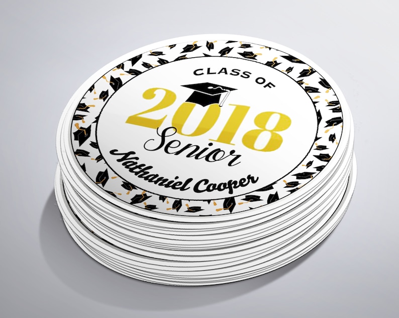 Class of 2018 Personalized Waterproof Labels, Graduation Water Bottle Labels Graduation Favors Graduation Party Graduation Labels