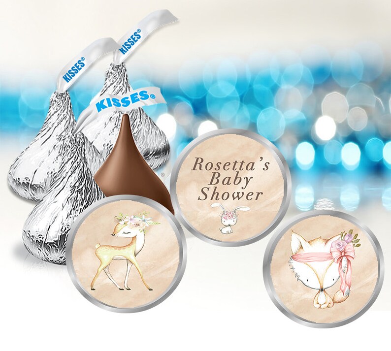 108 Personalized Woodland Baby Shower Hershey Kiss Party Favor Etsy