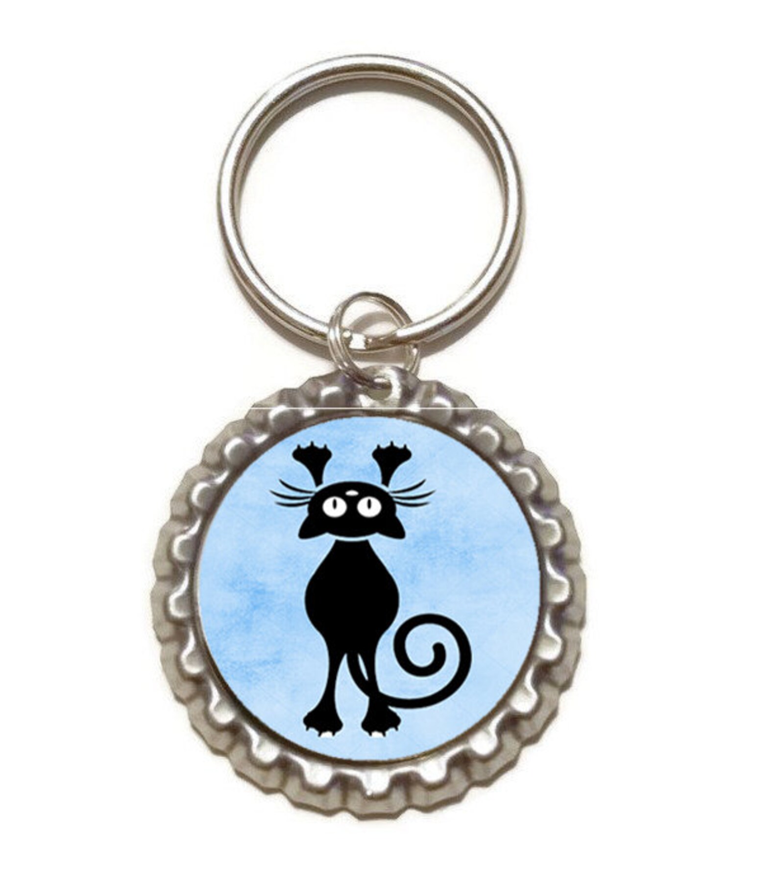 Cute Black Cat Bottle Cap Image Sheet Printable Kitten Etsy