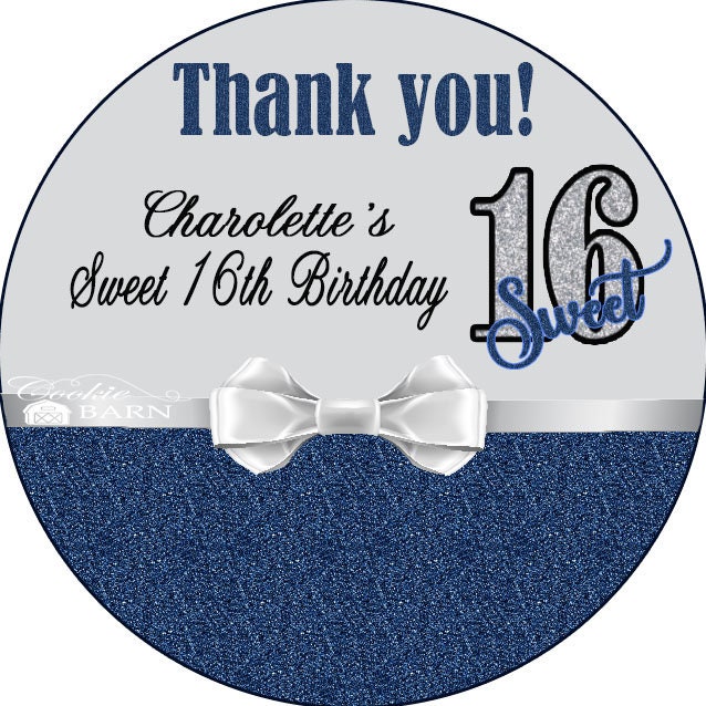 Sweet Sixteen Birthday Stickers Sweet 16 Thank You Stickers Etsy