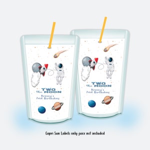 Personalized Two the Moon Birthday Party Favors, Capri Sun Labels, Juice pouch image 1