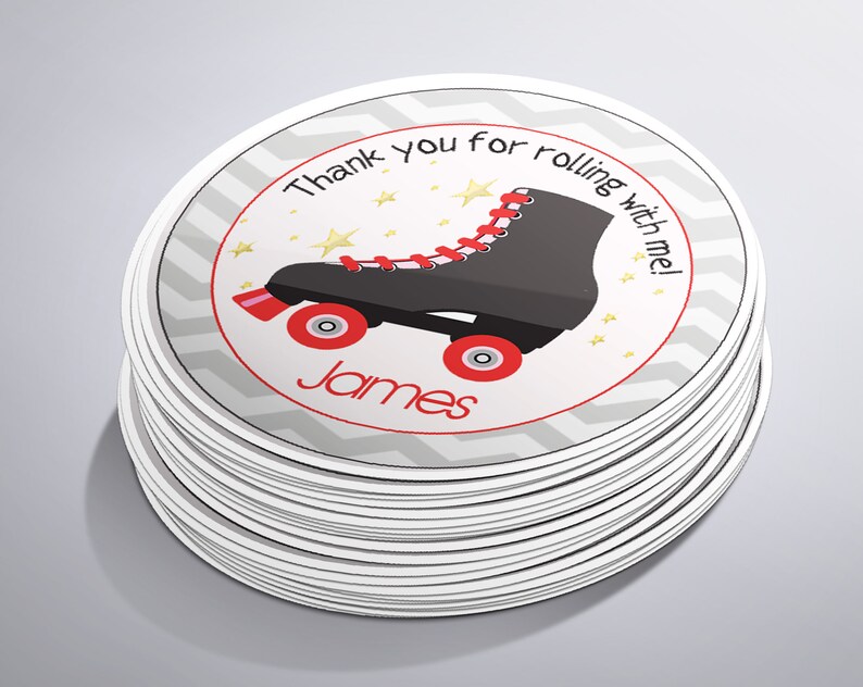Roller Skating Birthday Party Stickers Roller Skate Party Etsy