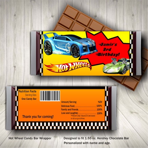 Personalized Race Car Candy Bar Wrapper Racing Birthday Party Etsy