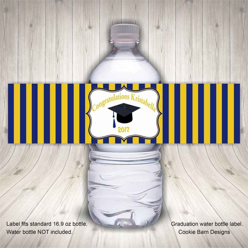 Class of 2018 Personalized Waterproof Labels, Graduation Water Bottle Labels Graduation Favors Graduation Party Graduation Labels
