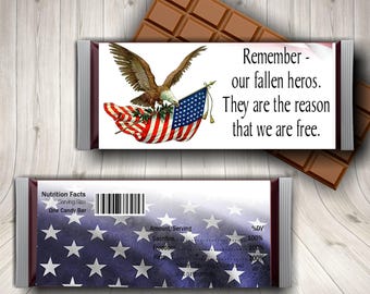 Patriotic American Flag, Candy Bar Wrapper, Fallen Hero, Remember The Fallen, Solider Memorial, American Bald Eagle, Military Pride, Freedom