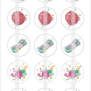 Knitting Bottle Cap Image Sheet Printable Knitting Digital - Etsy
