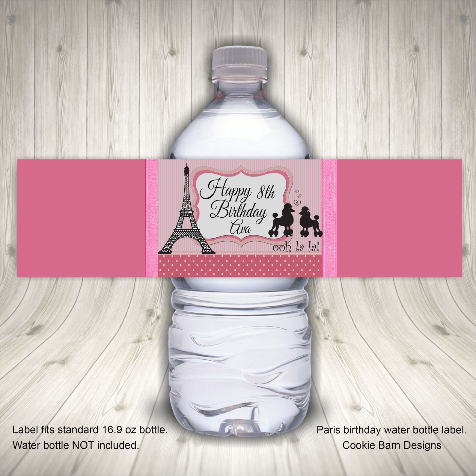 Paris Birthday Party Favors Water Bottle Label Paris Theme - Etsy