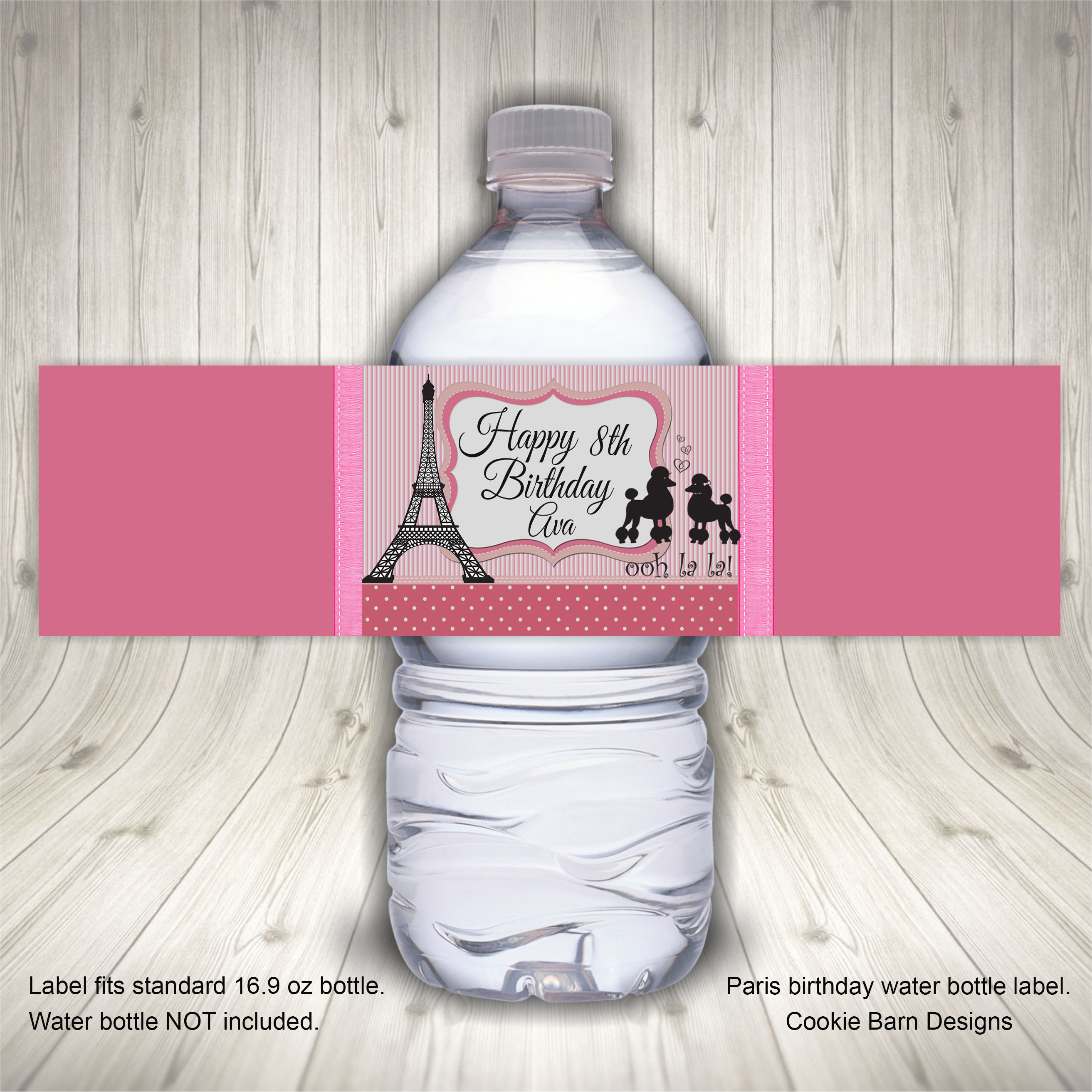 Paris Birthday Party Favors Water Bottle Label Paris Theme - Etsy