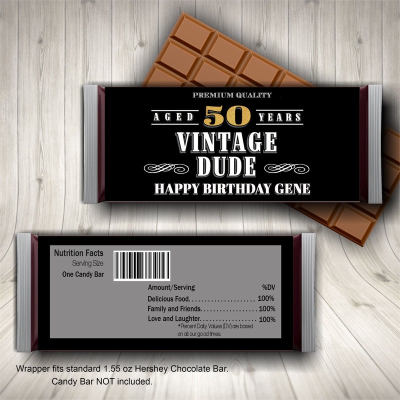 50th Birthday Candy Bar Wrappers - Etsy