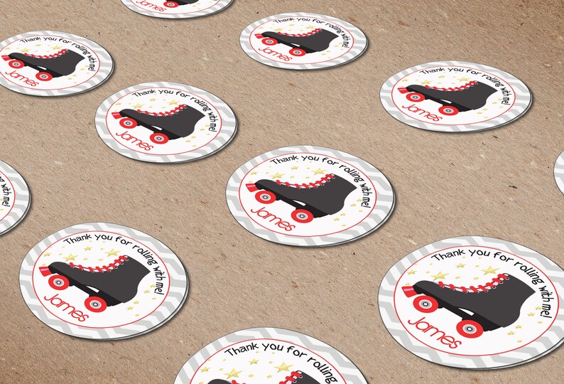Roller Skating Birthday Party Stickers Roller Skate Party Etsy