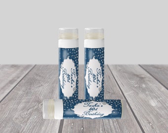 Personalized Denim and Diamond Lip Balm Chapstick Sticker Labels