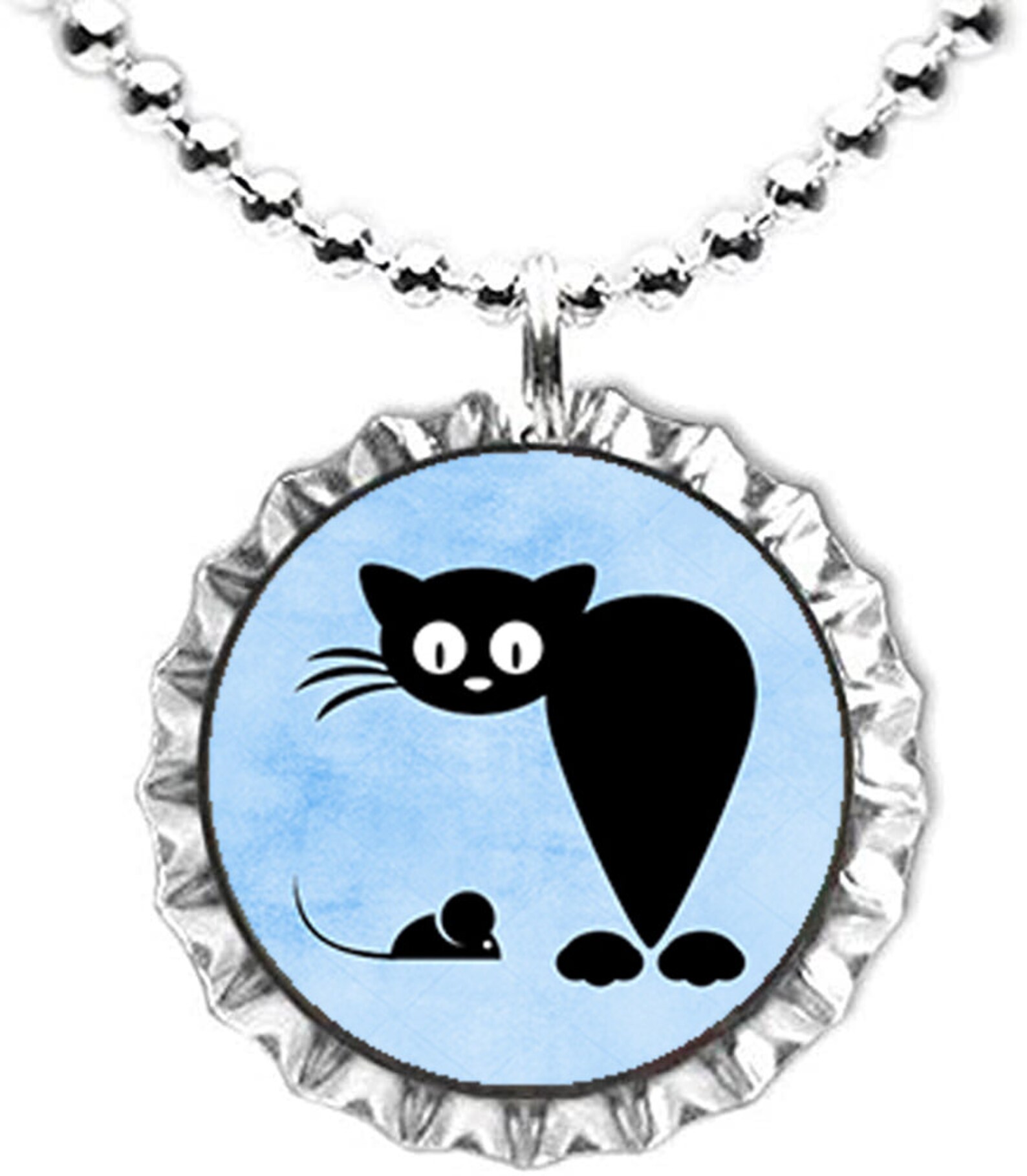 Cute Black Cat Bottle Cap Image Sheet Printable Kitten Etsy