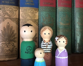 Custom family peg doll sets