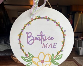 Custom Hospital Door Hanger- Baby Announcement