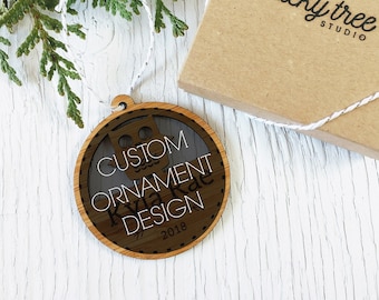 Custom Ornament Design, Personalized Ornament, Laser Cut Bamboo Ornament, Custom Pet Ornament, Custom Family Ornament, Custom Kids Ornament
